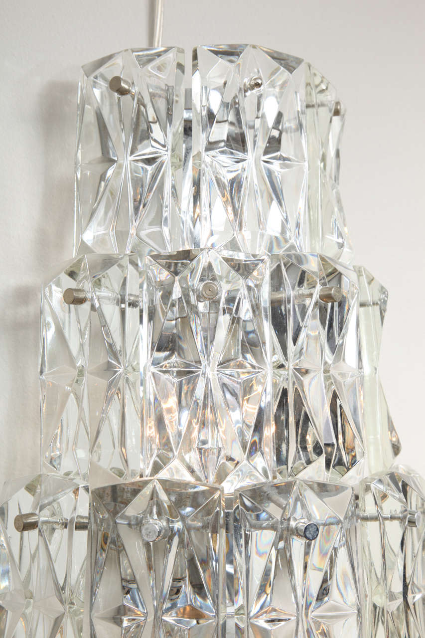 Pair of Contemporary Oversized Crystal Sconces 1