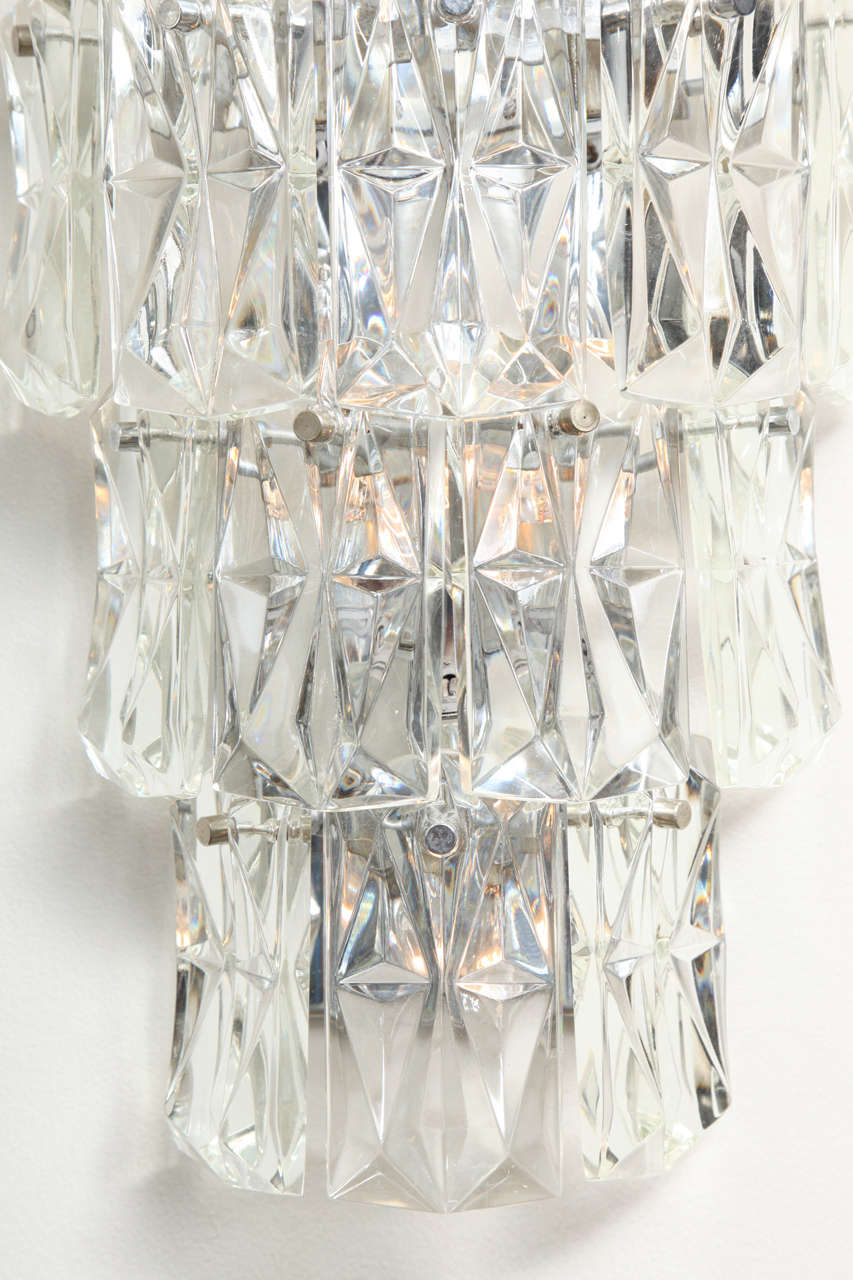 Pair of Contemporary Oversized Crystal Sconces 3
