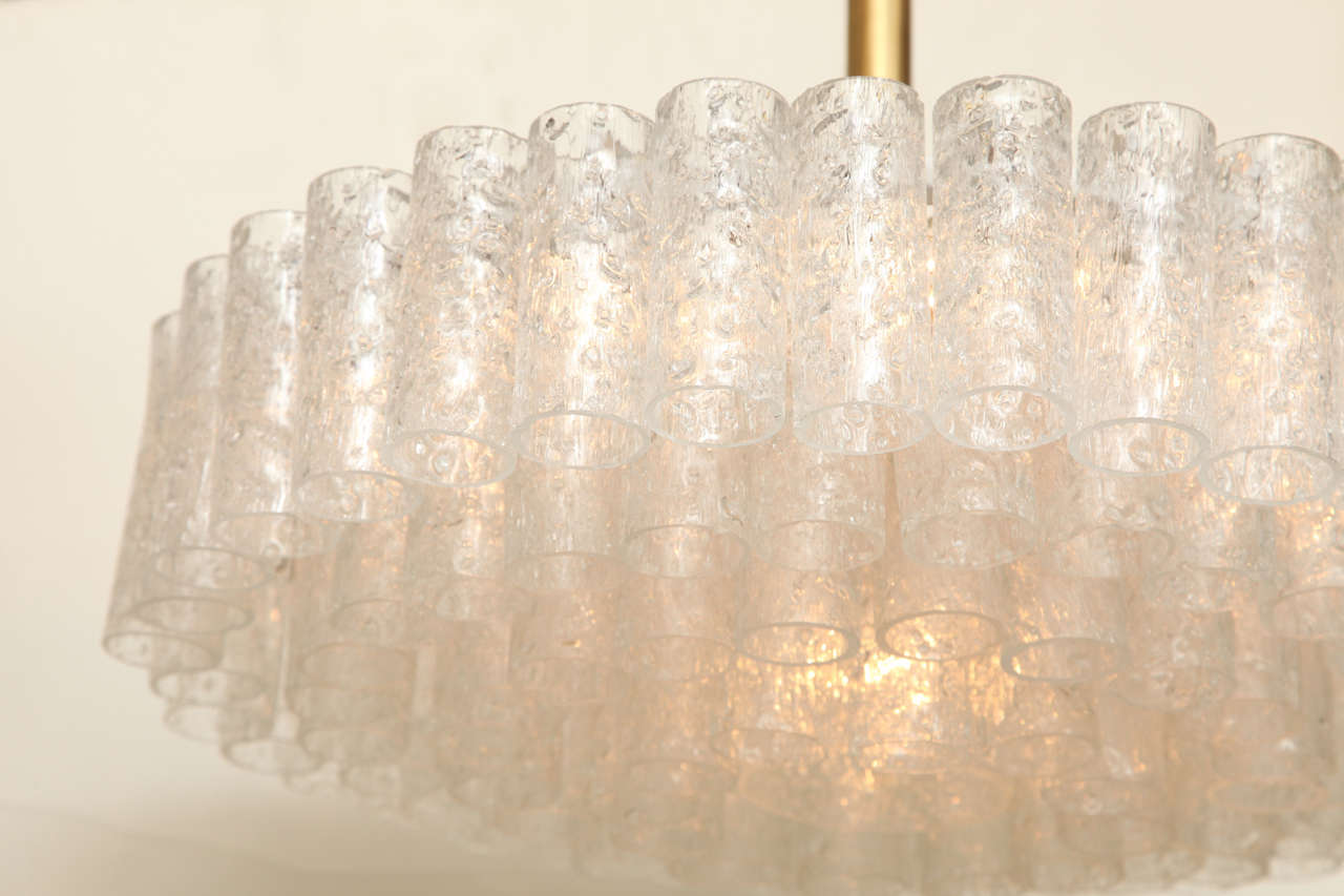 Contemporary Design Textured Glass Cylinder Light In Excellent Condition In New York, NY