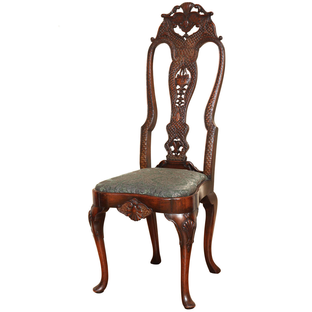 Pair of Queen Anne Style Chairs For Sale at 1stdibs