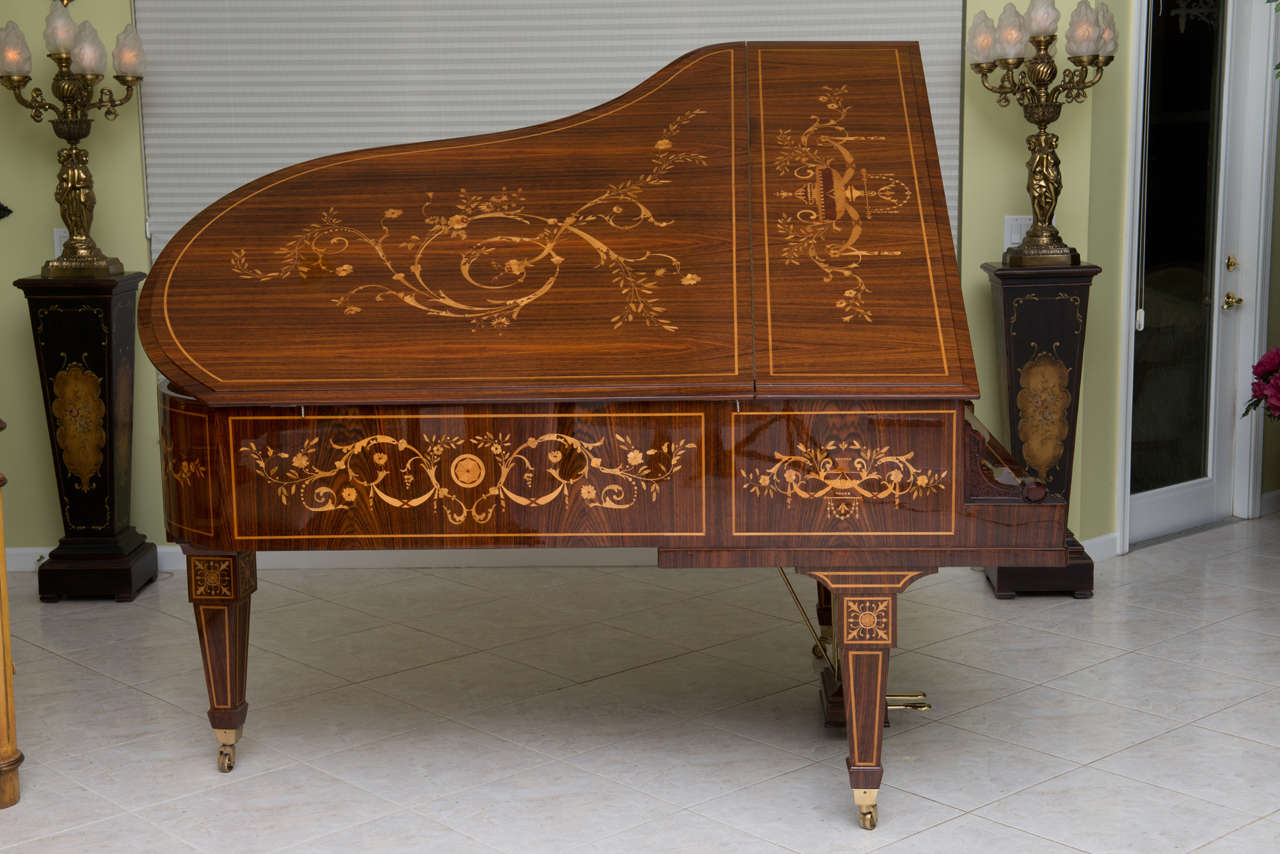 Mid-20th Century Rare and Historically Significant Marquetry Inlaid Grand Piano, Bösendorfer
