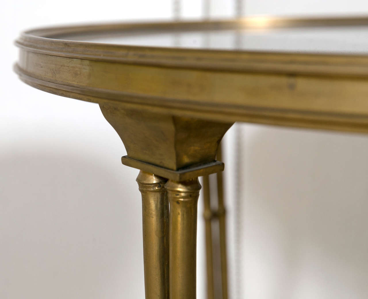 Single Marble-Top Bamboo Form Bouillotte Table 2