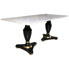 Marble-Top Jansen Style Center Dining Table