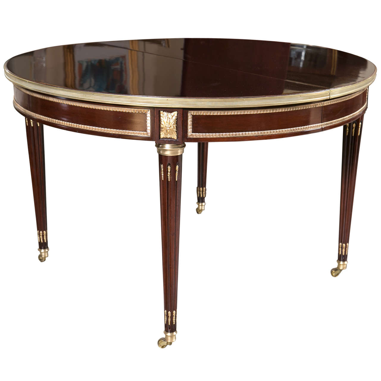 Finest Two-Leaf Circular French Dining Table by Maison Jansen