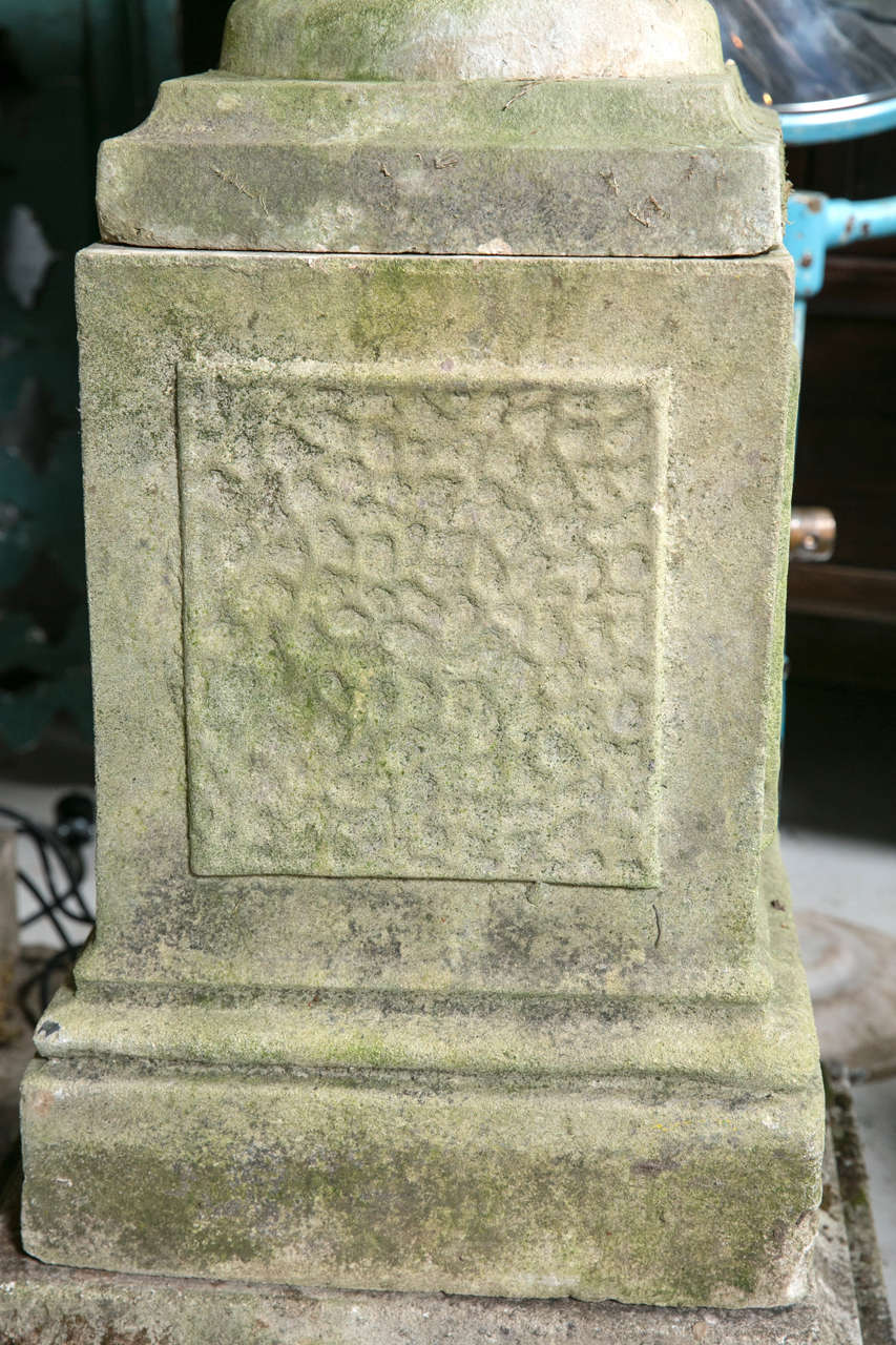 Pair of English Garden Urns on Plinths 3