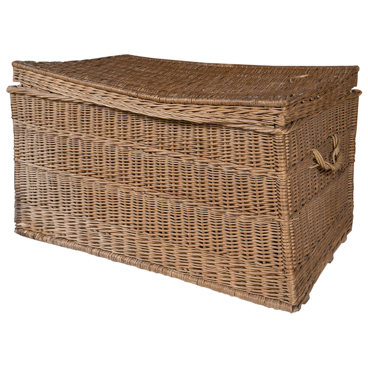 English Wicker Storage Basket, circa 1930s For Sale