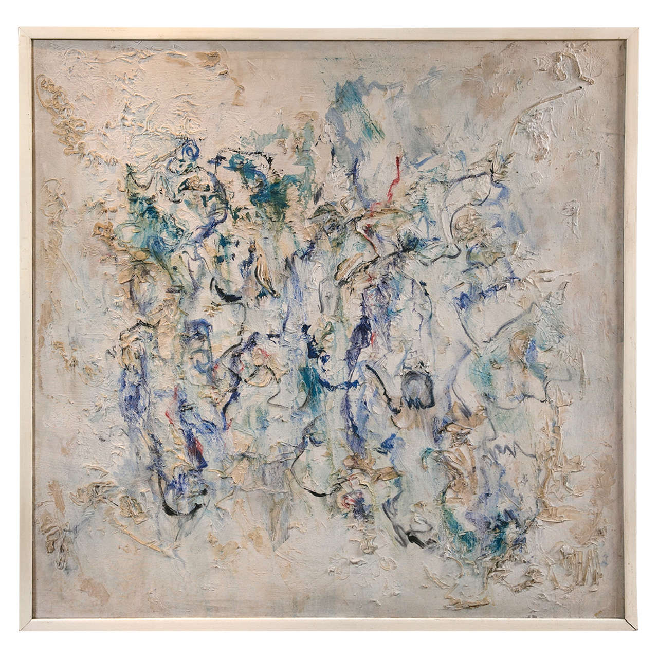 1960s Signed and Dated Abstract Painting For Sale