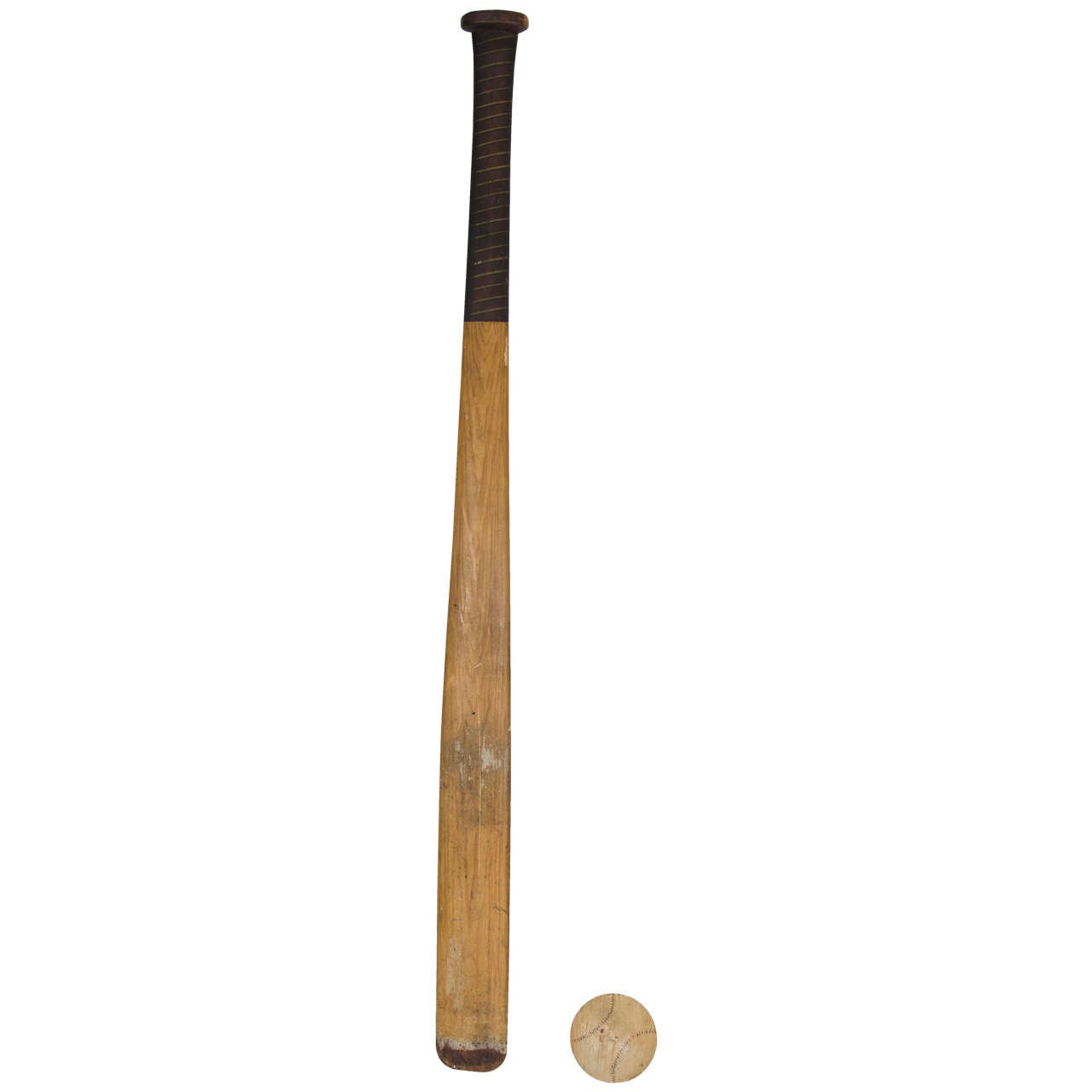 Wooden Baseball Bat and Ball