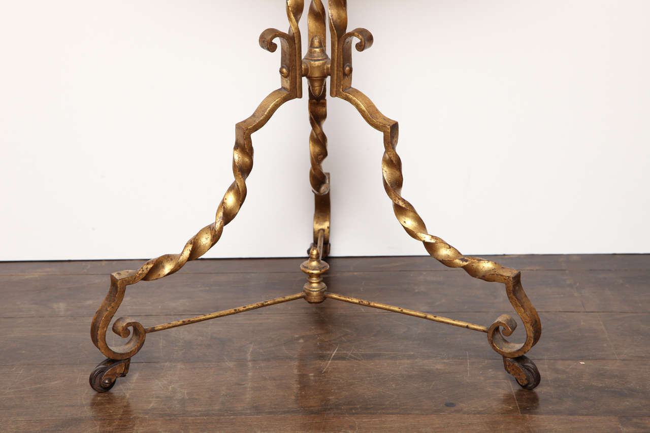 Gilt Napoleon III Tilt-Top Table with Glass Beaded Top