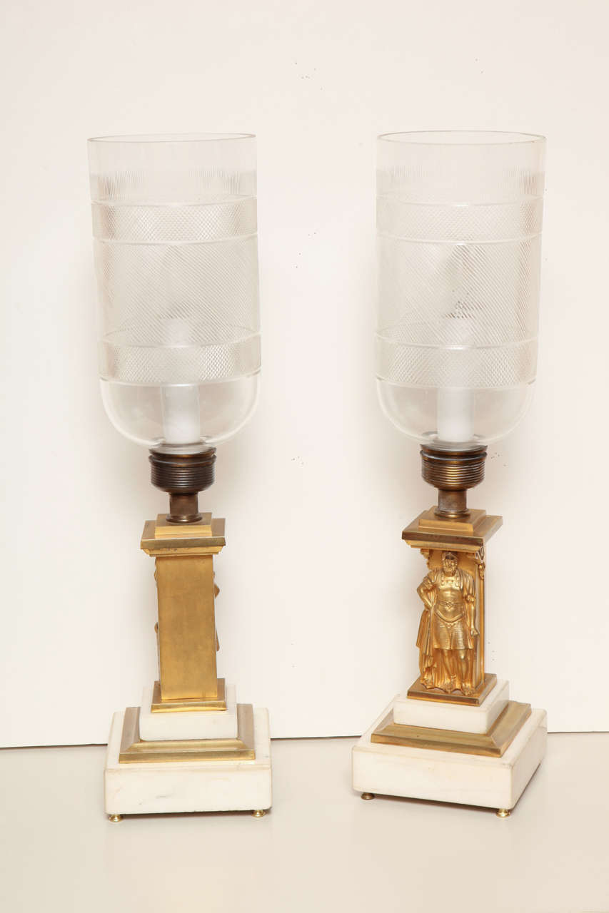 Pair of American Neoclassical Lamps by Christopher Cornelius 4