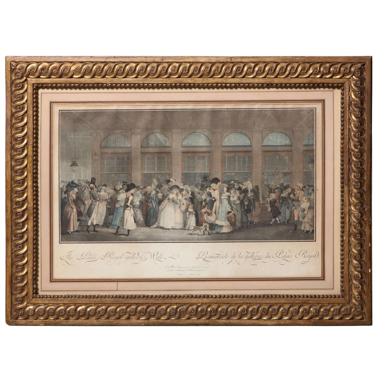 Debucourt's Celebrated 1787 Print of the Palais Royal in a Period Frame