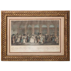 La celebre stampa di Debucourt del 1787 del Palais Royal in una cornice d'epoca