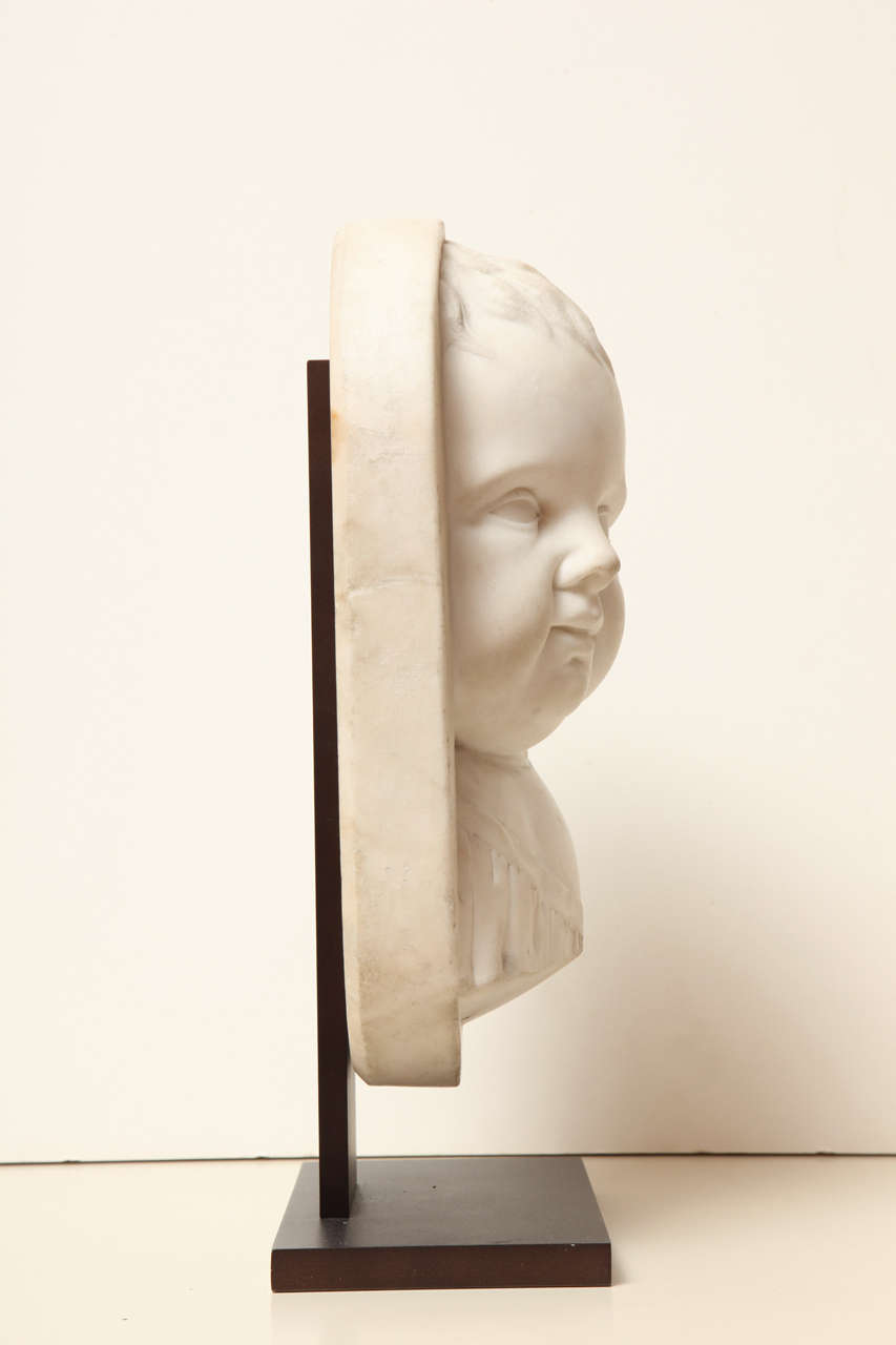 Mid-19th Century American Neoclassical Marble Sculpture of a Boy, circa 1840