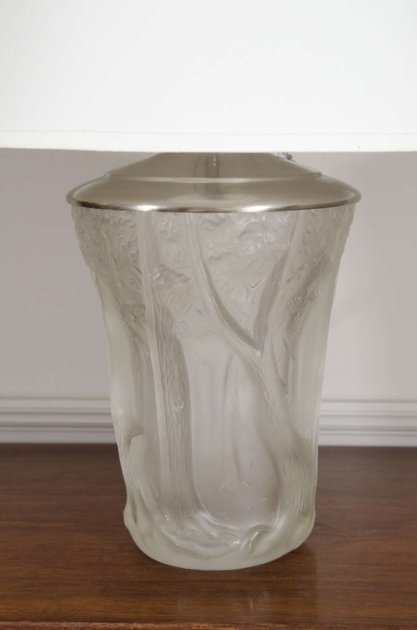 Pair of Lalique Style Lamps 3