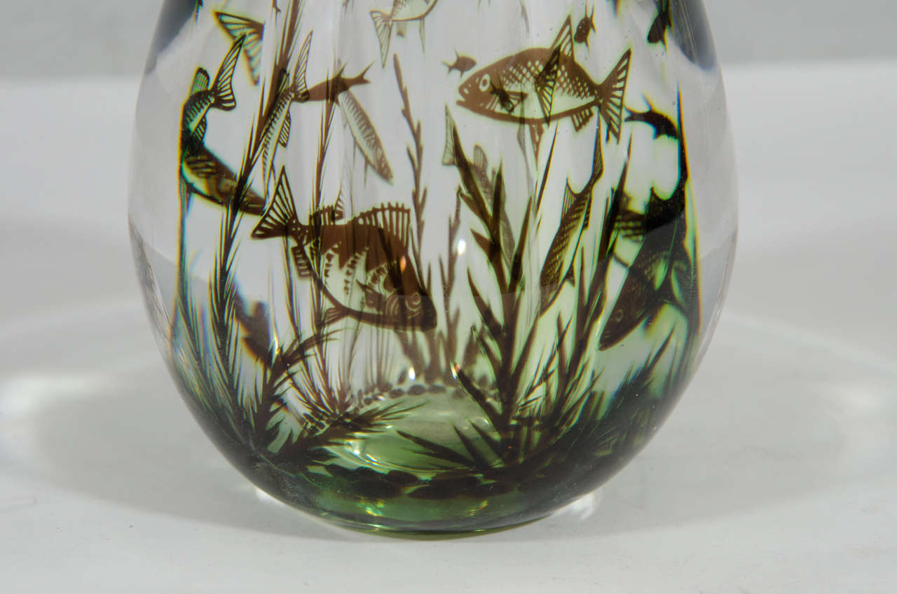 orrefors fish vase