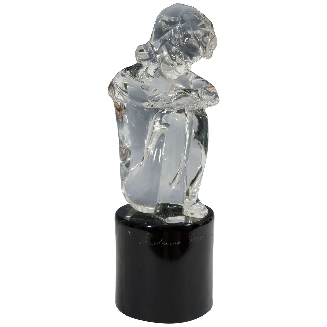 A Seated Glass Sculpture of a Girl by Loredano Rosin at 1stDibs