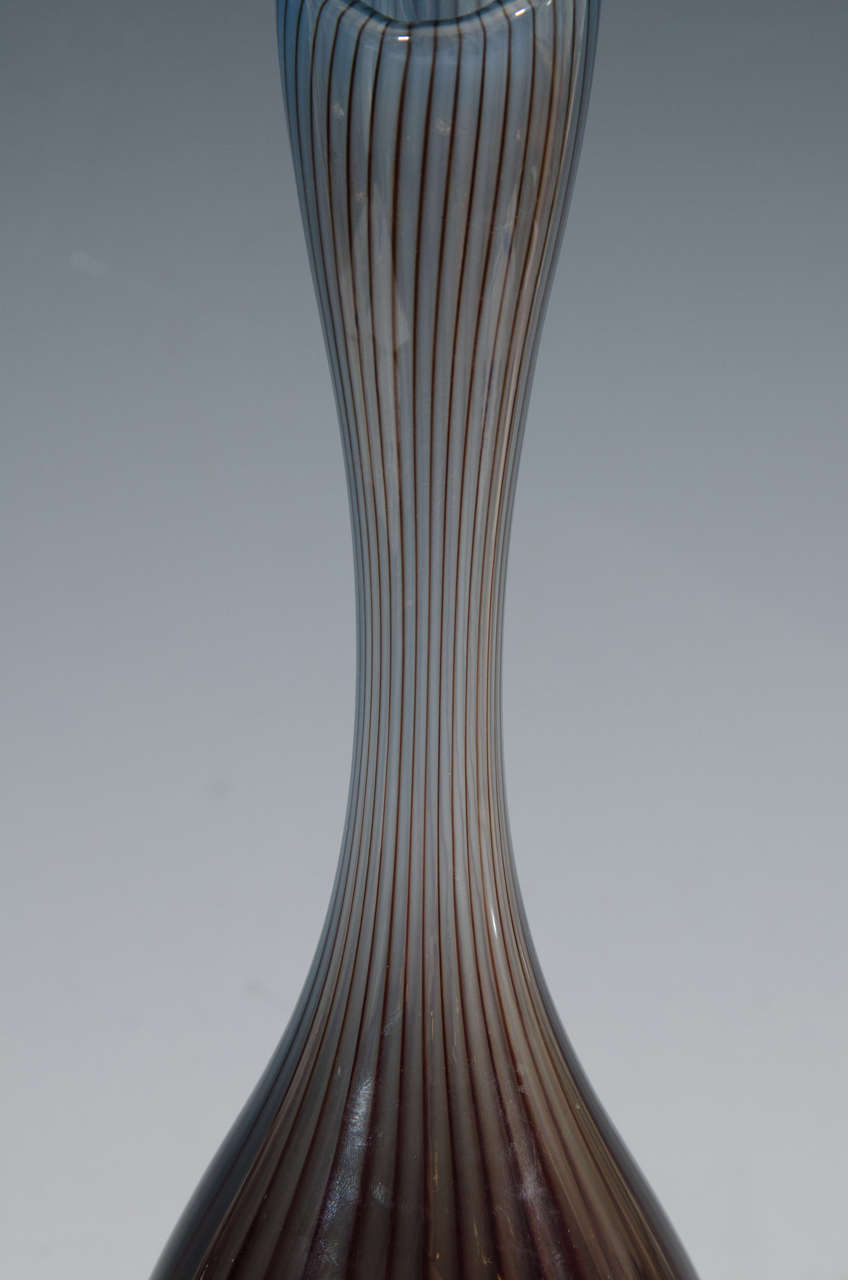 Mid-Century Modern Midcentury Kosta Swedish Colors Art Glass Bud Vase Designed by Vicke Lindstrand