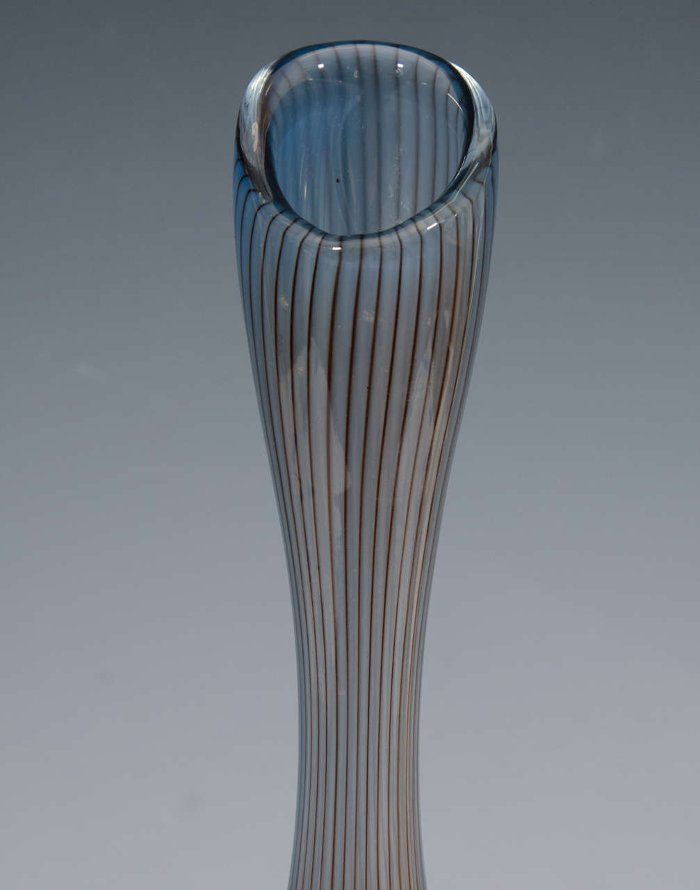 Midcentury Kosta Swedish Colors Art Glass Bud Vase Designed by Vicke Lindstrand In Good Condition In New York, NY
