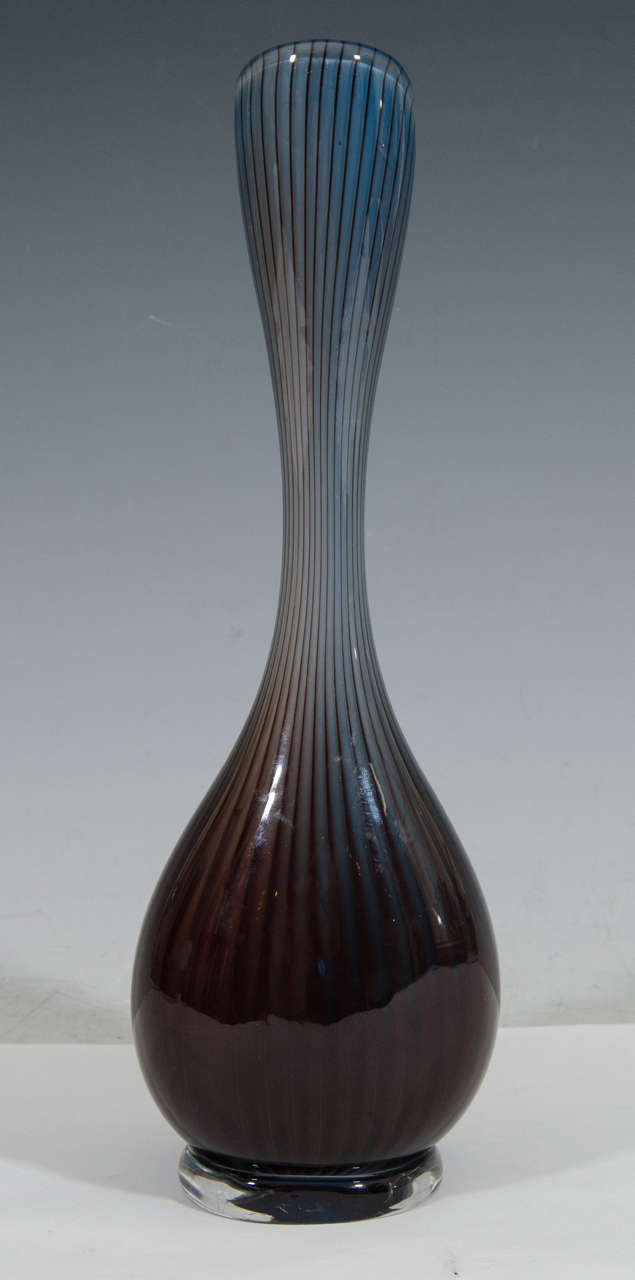 Midcentury Kosta Swedish Colors Art Glass Bud Vase Designed by Vicke Lindstrand 2