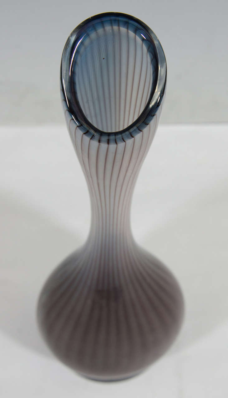 Midcentury Kosta Swedish Colors Art Glass Bud Vase Designed by Vicke Lindstrand 4