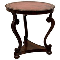 19th Century English Regency Rosewood, Leather-Top Center Table, circa 1825