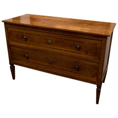 18th Century Italian Neoclassic Walnut and Marquetry Commode, Sicilian