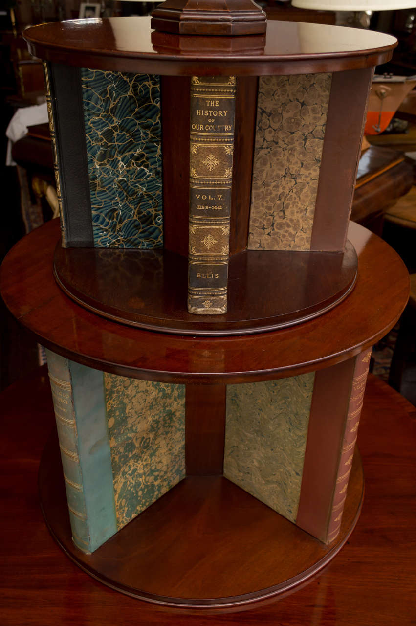 Pair of Impressive English Edwardian Mahogany Revolving Bookcase Cabinets In Good Condition In San Francisco, CA