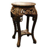 Chinese inset marble top Taboret