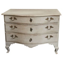 Swedish Rococo grey painted commode