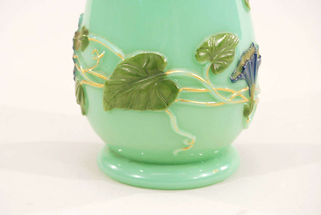 19th C. Baccarat Opaline Celadon Crystal Vase 3