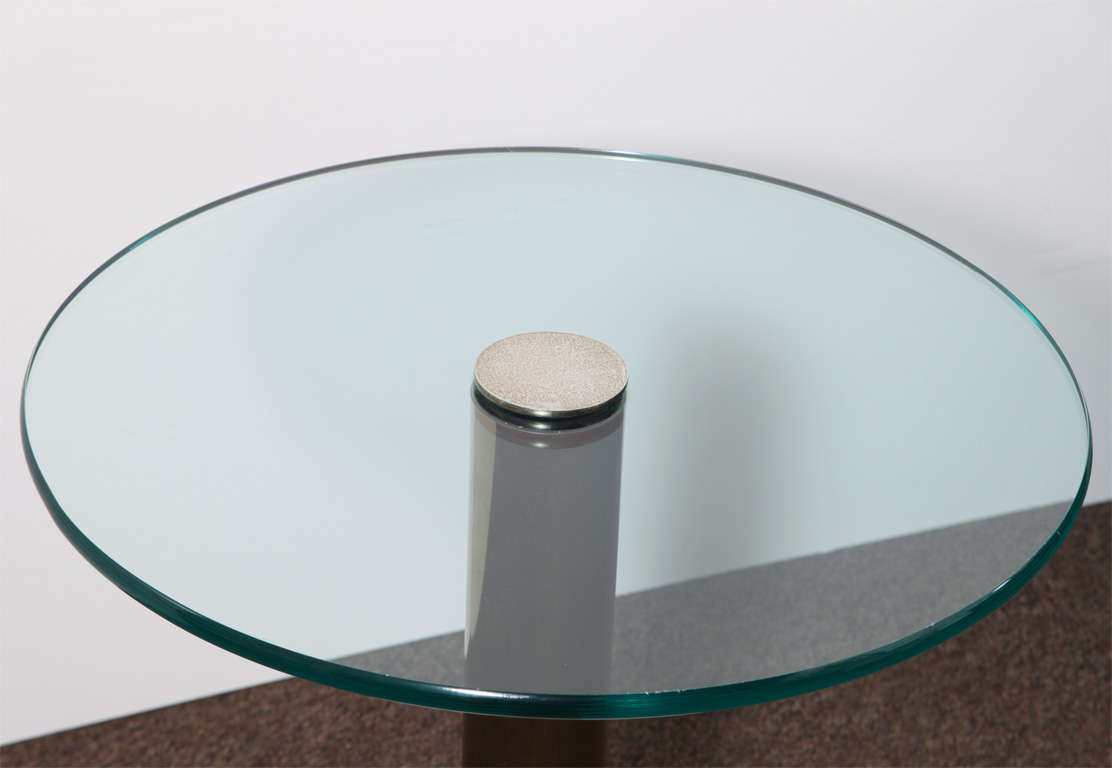 Glass Beautiful 80's Italian  Side Table For Sale
