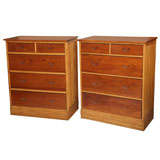 Vintage Fine & Rare Pair of Rattan Dressers in the Manner of Paul Frankl