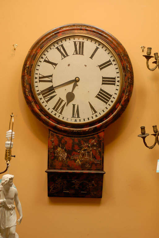 19th century Chinoiserie parliament clock.
