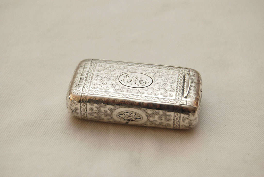 Engraved Sterling Snuff Box