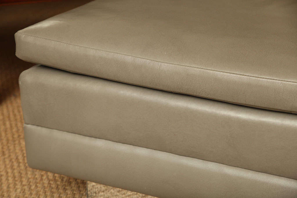 Chic Chrome And Leather Ottoman 1