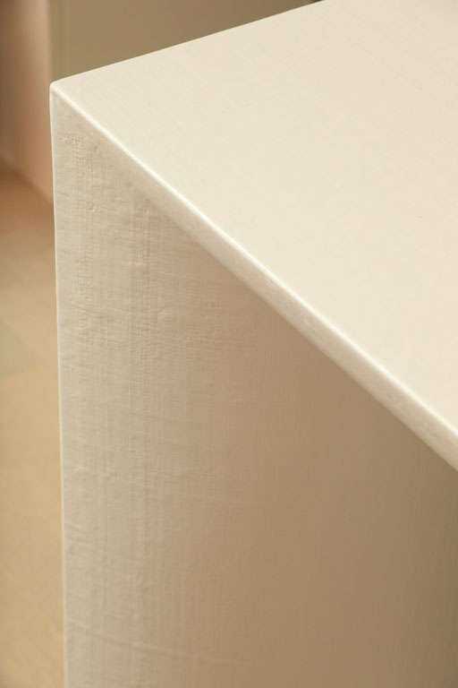Fabulous Linen Wrapped Console In The Style Of Karl Springer 2