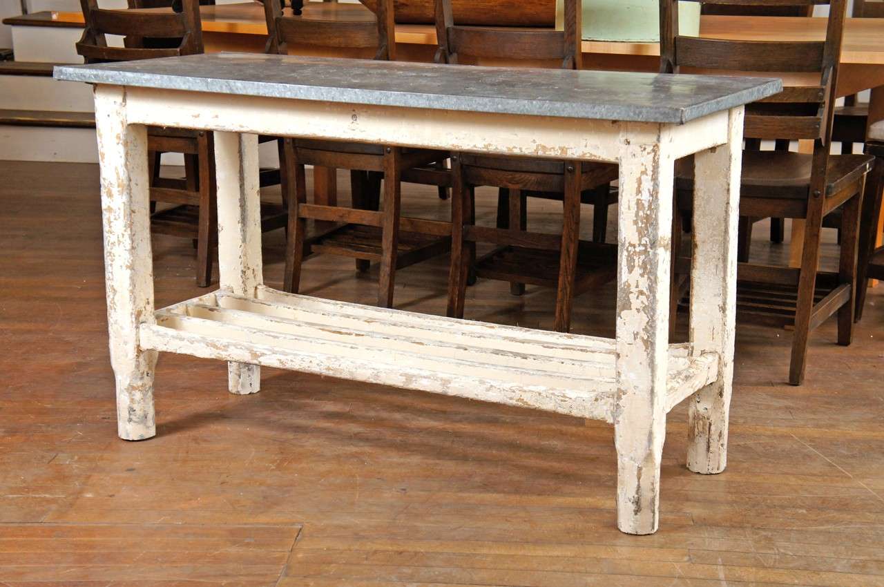 Zinc Top Work Table at 1stDibs