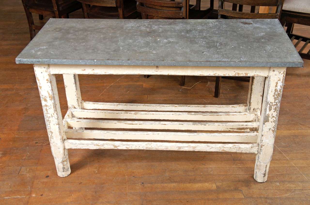 Zinc Top Work Table at 1stDibs
