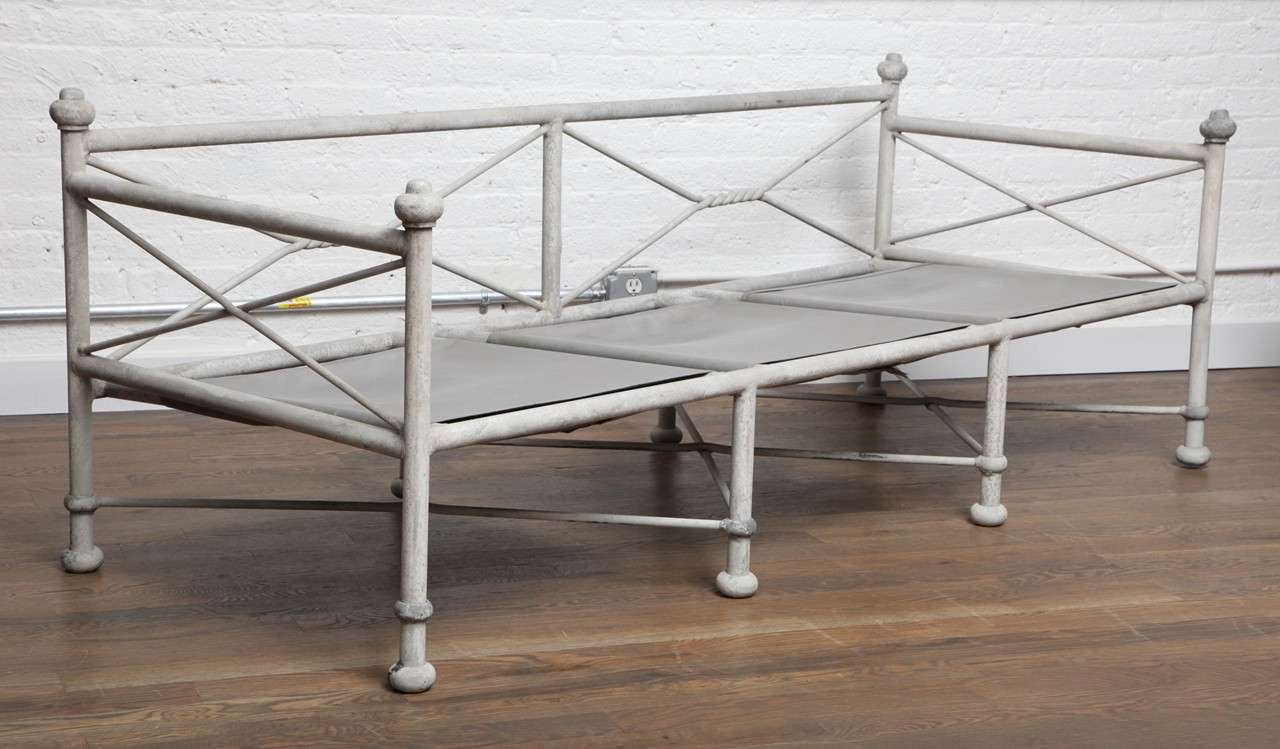 Neoclassical Pair of Garden Benches For Sale