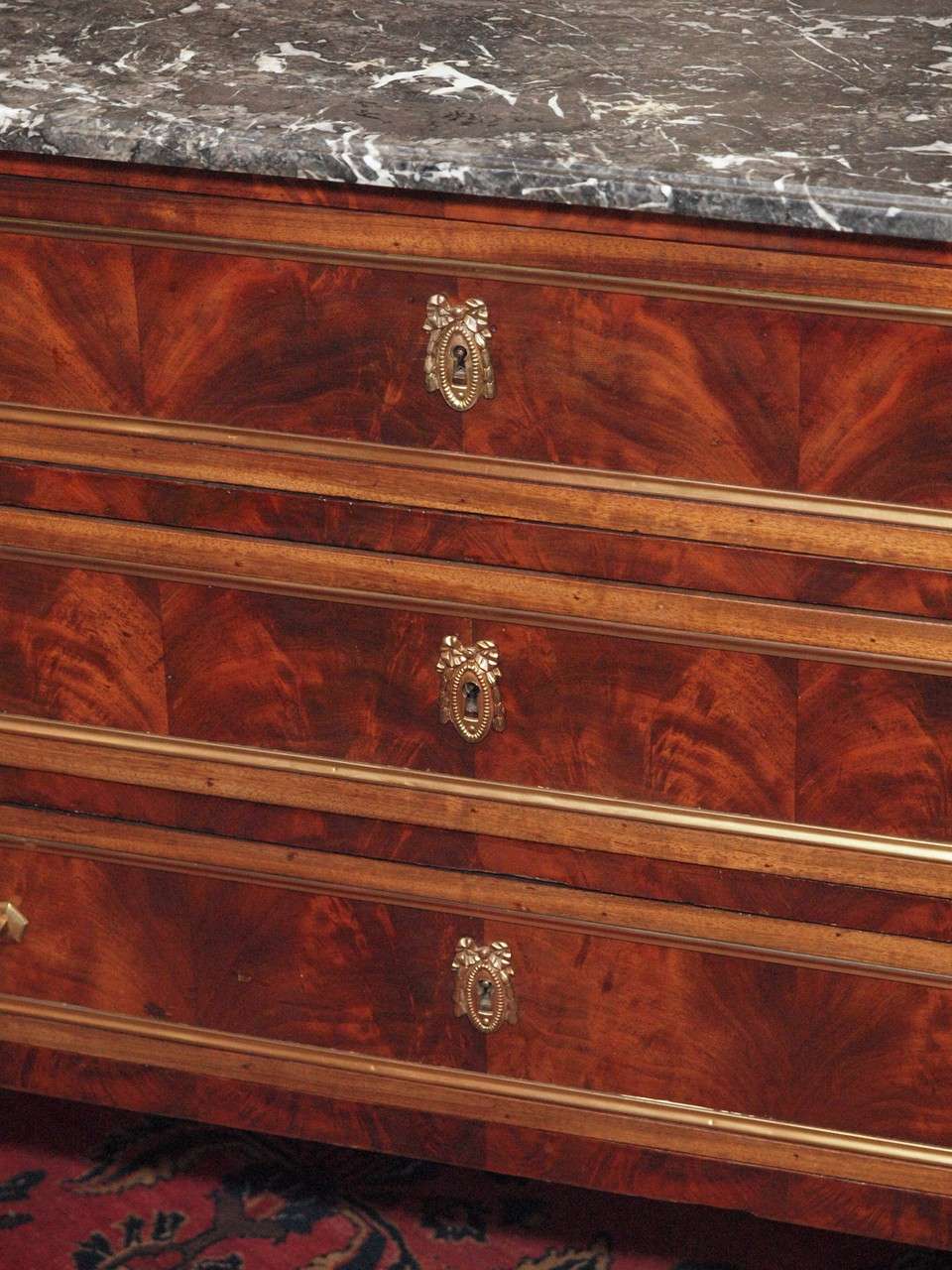 19th Century Antique French Louis Philippe Mahogany Chest circa 1840-1850