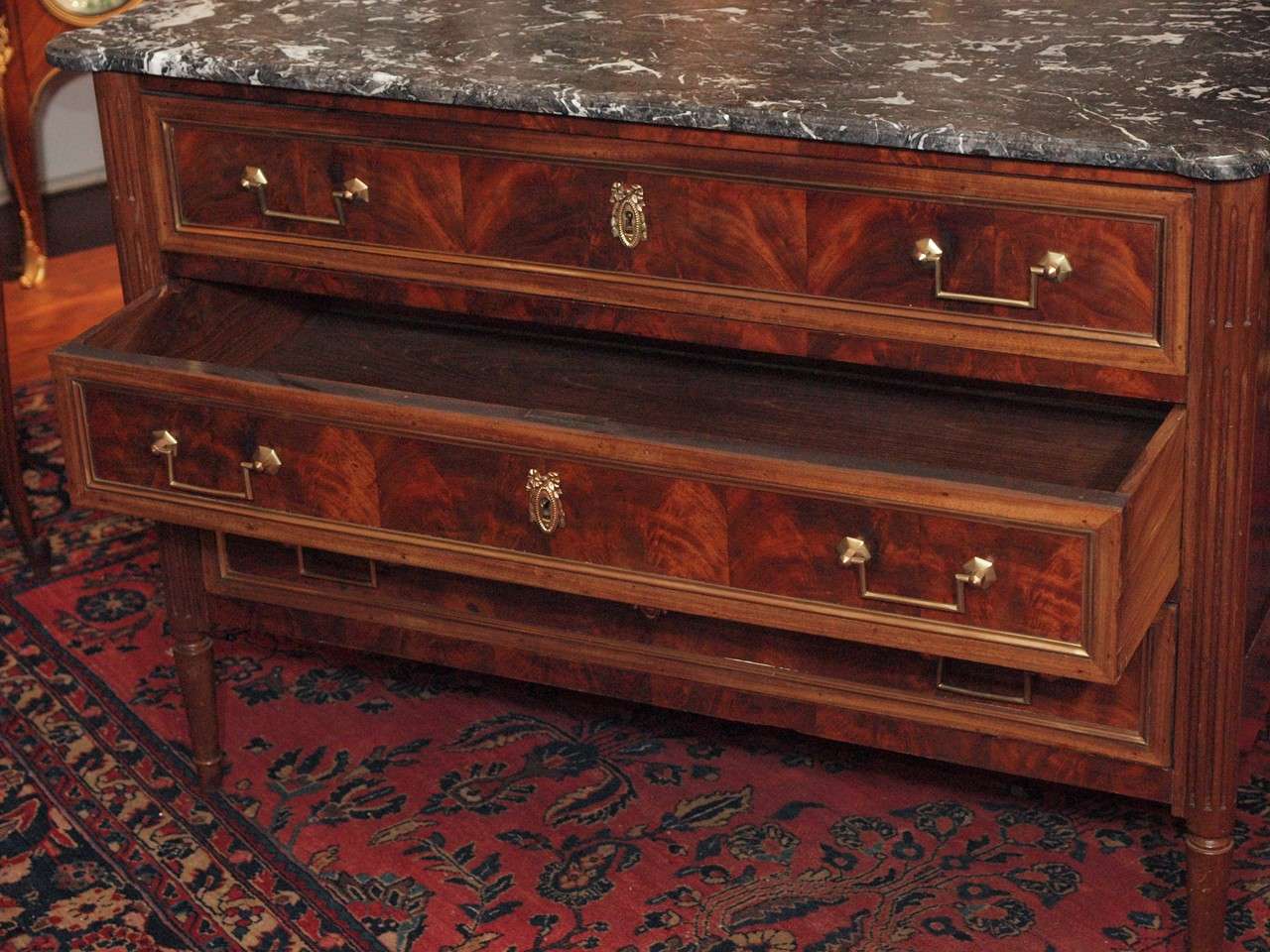Antique French Louis Philippe Mahogany Chest circa 1840-1850 1