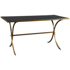 Brass Coffee Table with Black Top