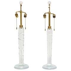 Pair of Clear Donghia Lamps