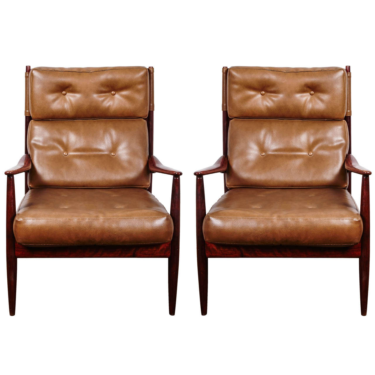 An Elegant Pair of Danish Armchairs in Teak Wood