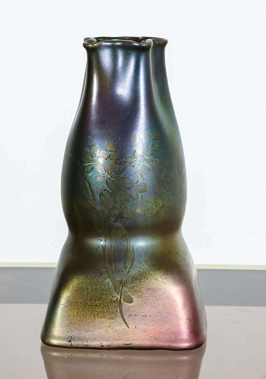 Vallauris Vase Signed J. Massier Fils Vallauris, circa 1900