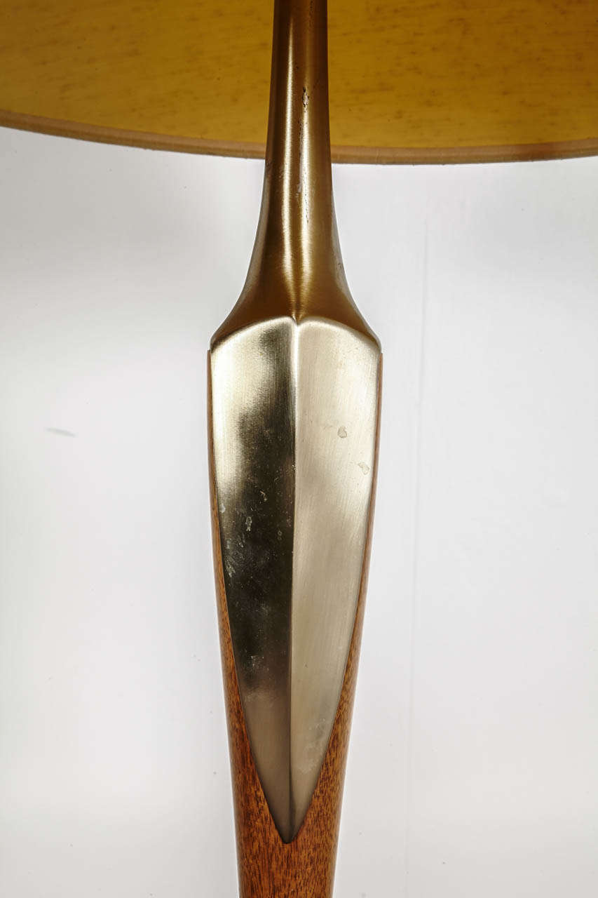 Gilded Bronze and Wood Table Lamp 1