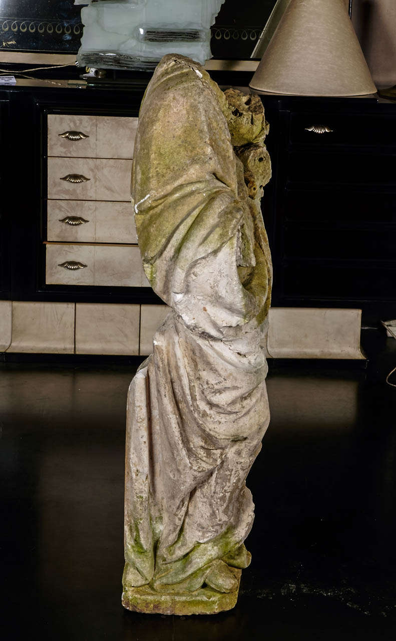 18th Century Madonna and Child Statue 3