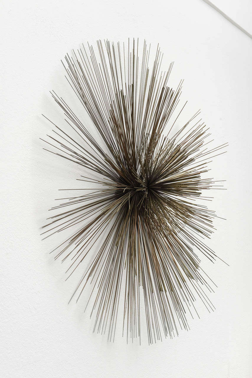Late 20th Century Curtis Jere Protruding Metal Spoke Wall Sculpture For Sale