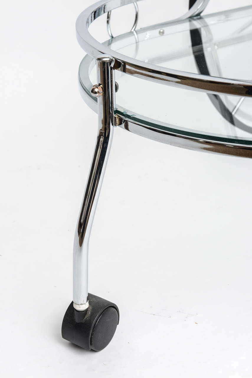 Two-Tier Rounded Front Nickel Bar Cart 4