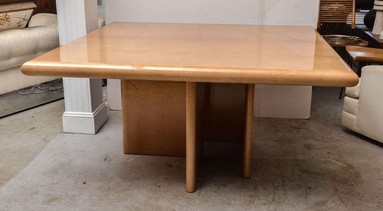 square asymetrical base table could be used as a center table